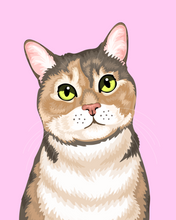Load image into Gallery viewer, Pet Portrait + Solid Background