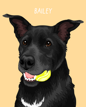 Load image into Gallery viewer, Pet Portrait + Solid Background + add ons