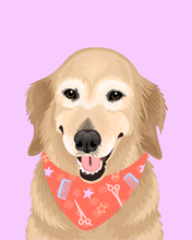 Load image into Gallery viewer, Pet Portrait + Solid Background + add ons