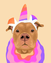 Load image into Gallery viewer, Pet Portrait + Solid Background + add ons