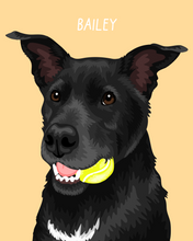 Load image into Gallery viewer, Pet Portrait + Solid Background + add ons
