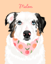 Load image into Gallery viewer, Pet Portrait + Solid Background + add ons
