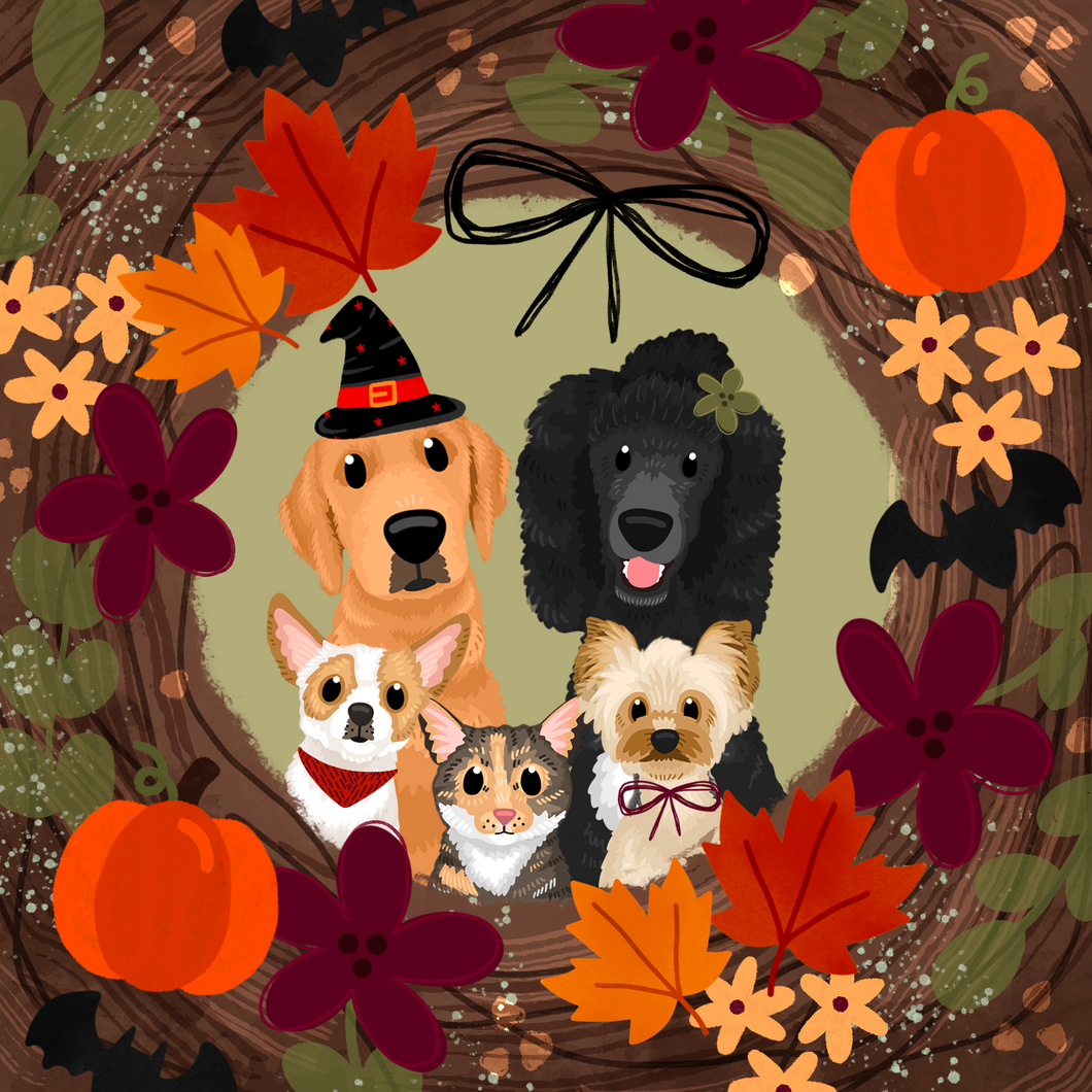 Fall Wreath Pets