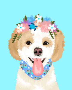 Pet Portrait + Solid Background + add ons